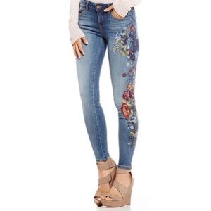 William Rast Floral Embroidered Perfect Skinny